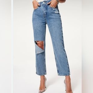 Good American Good 90's Duster Jeans Crop Size 10/30